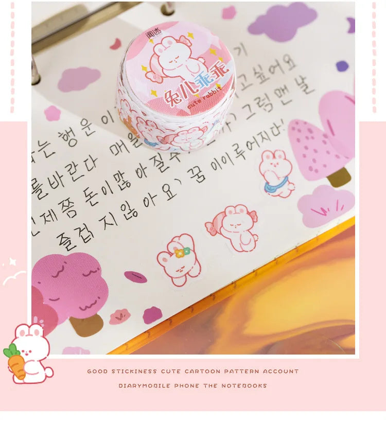 100 pcs Kawaii Cloud Zoo Masking Washi Tape Cute Cat penguin Decorative Adhesive Tape Decora Diy Scrapbooking Sticker Label