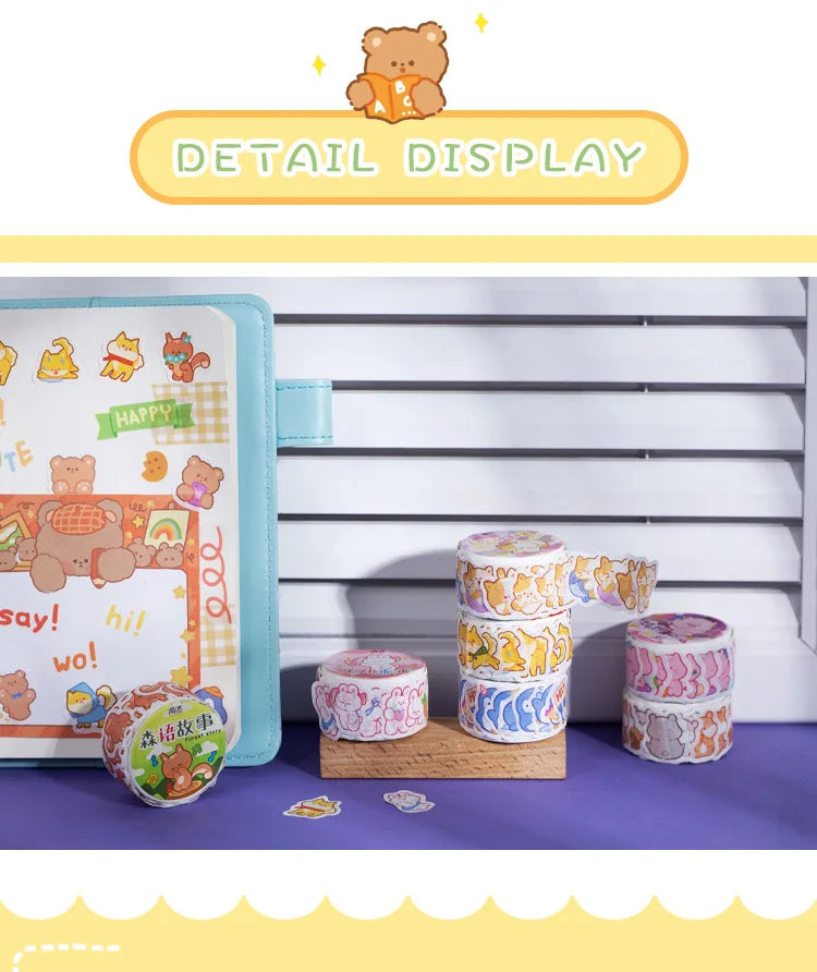 100 pcs Kawaii Cloud Zoo Masking Washi Tape Cute Cat penguin Decorative Adhesive Tape Decora Diy Scrapbooking Sticker Label