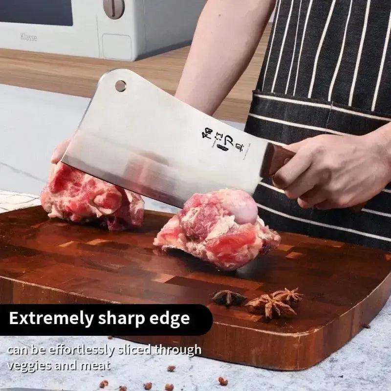 Heavy-Duty Butcher's Bone Cutting Knife-Thick Blade for Effortless Chopping, Large Bones-Professional-Grade Quality for Home Use - Nexvibe