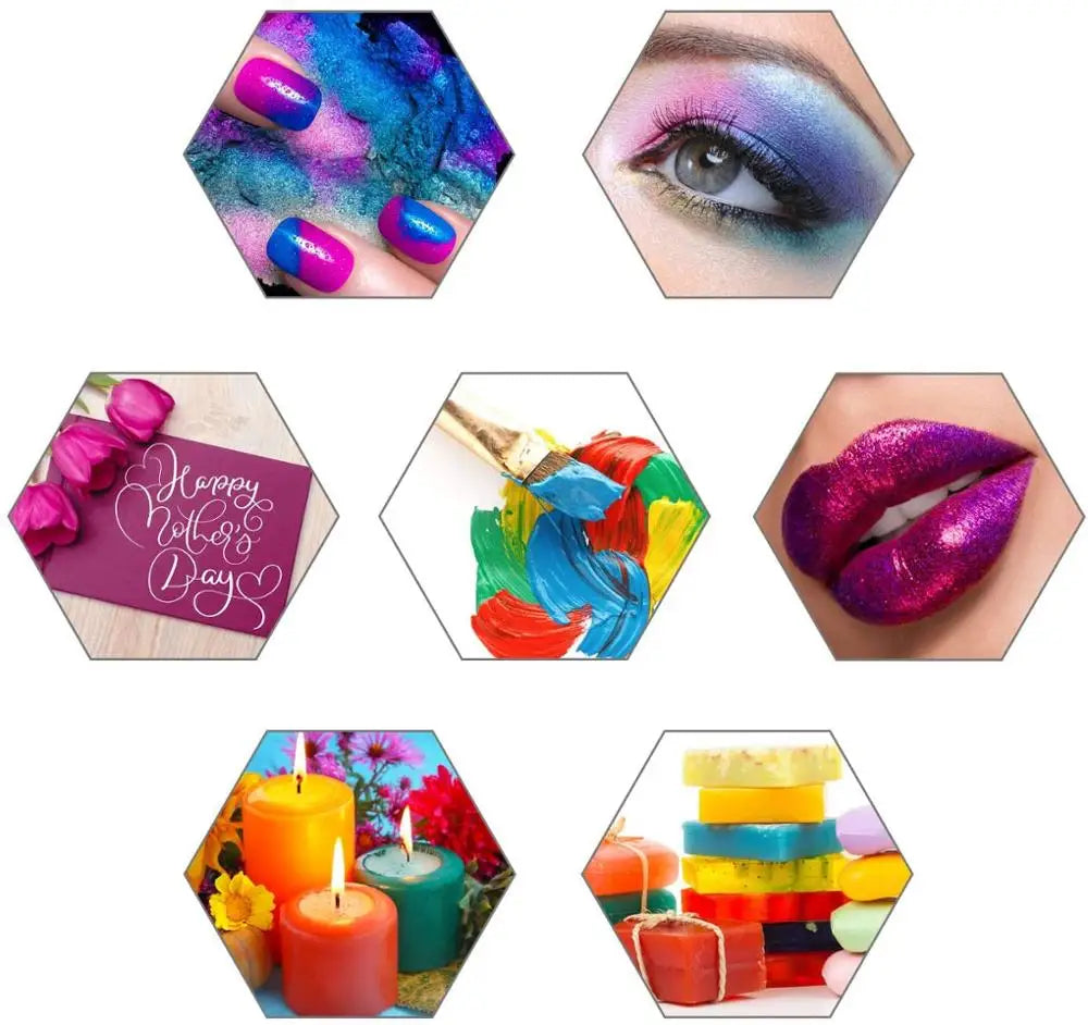 10g Mica Powder Pigment for Nail Glitter.Cosmetic, Resin with Pearlescent Pearl Luster, for DIY Soap Making, for Slime, DIY Craf