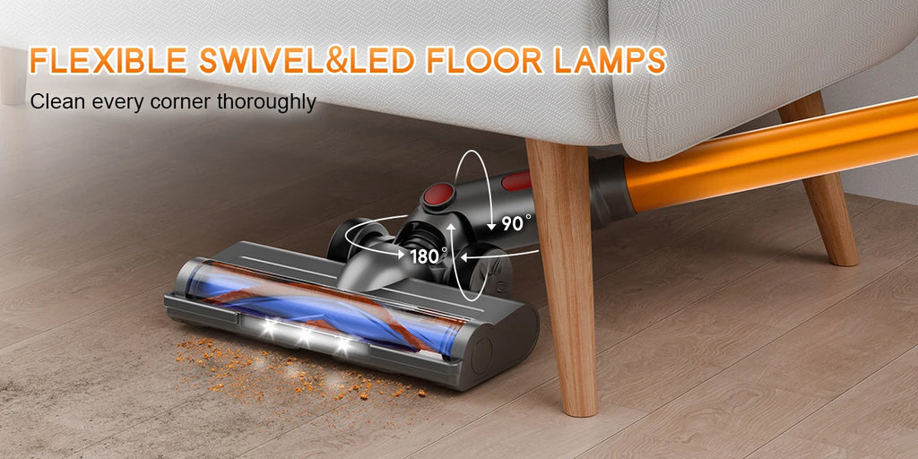 Honki 78KPA Cordless Vacuum Cleaner with LED High Power Strong Suction Wet and Dry Handheld Vacuum Cleaner for Pet Hair