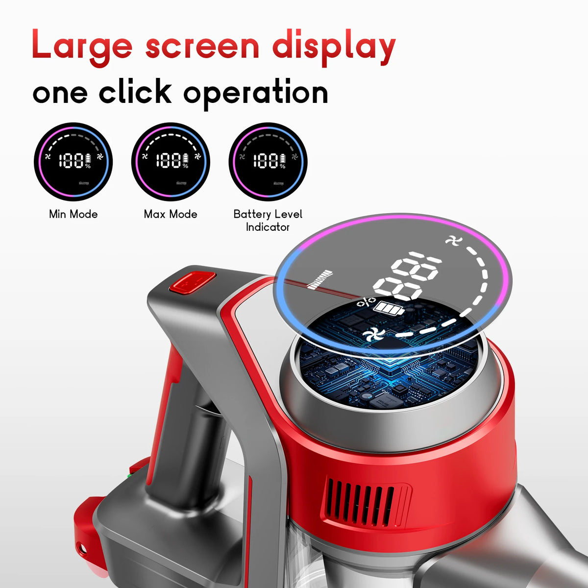Honki Cordless Vacuum Cleaner 78KPA 45Mins 6*2200mAh Lightweight Stick Vacuum Cleaner for Home Hardwood Floor Carpet