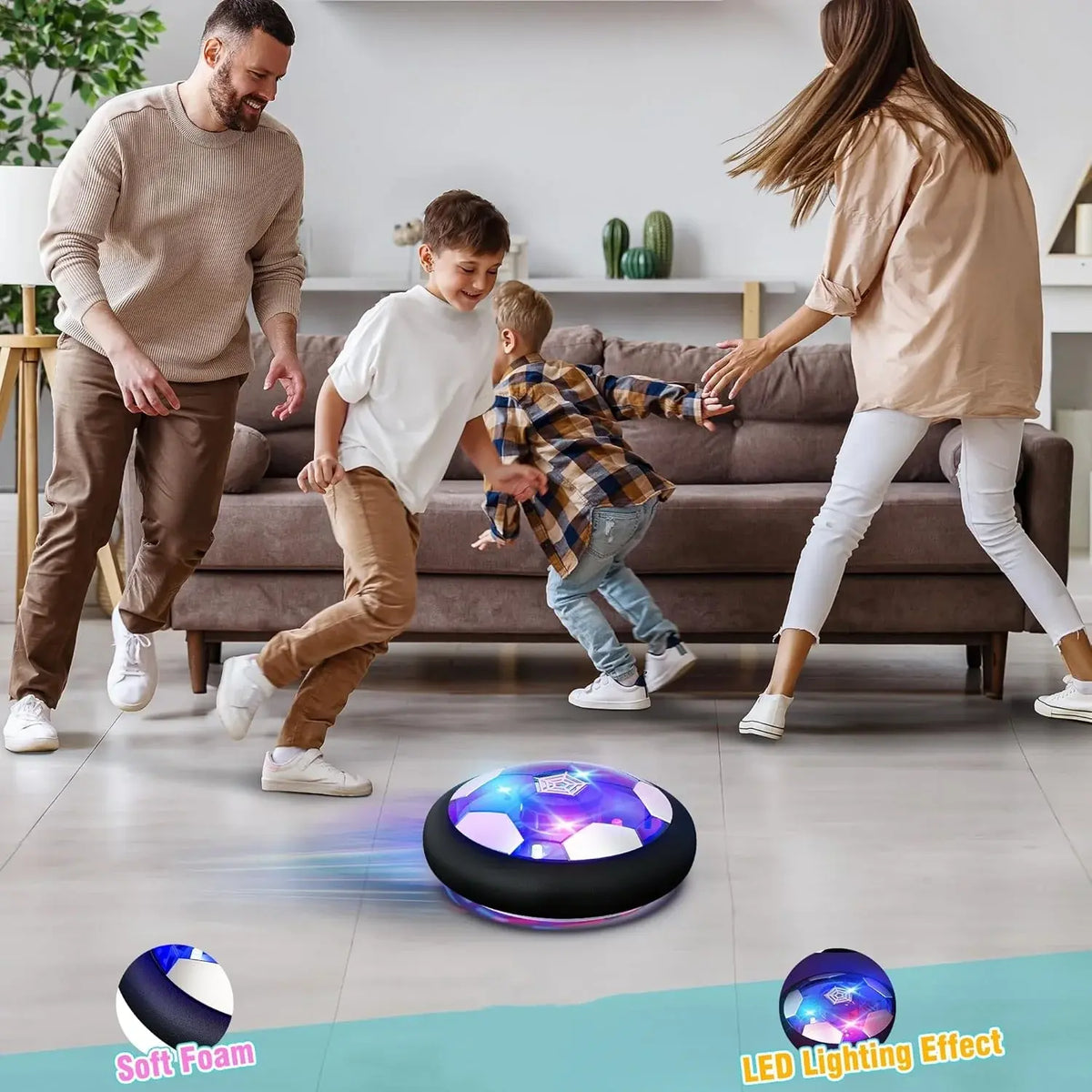 Hover Soccer Ball Kids Toy With Protective Foam Bumper And Colorful LED Lights ForBoys And Girls  (Battery supply) - Nexvibe