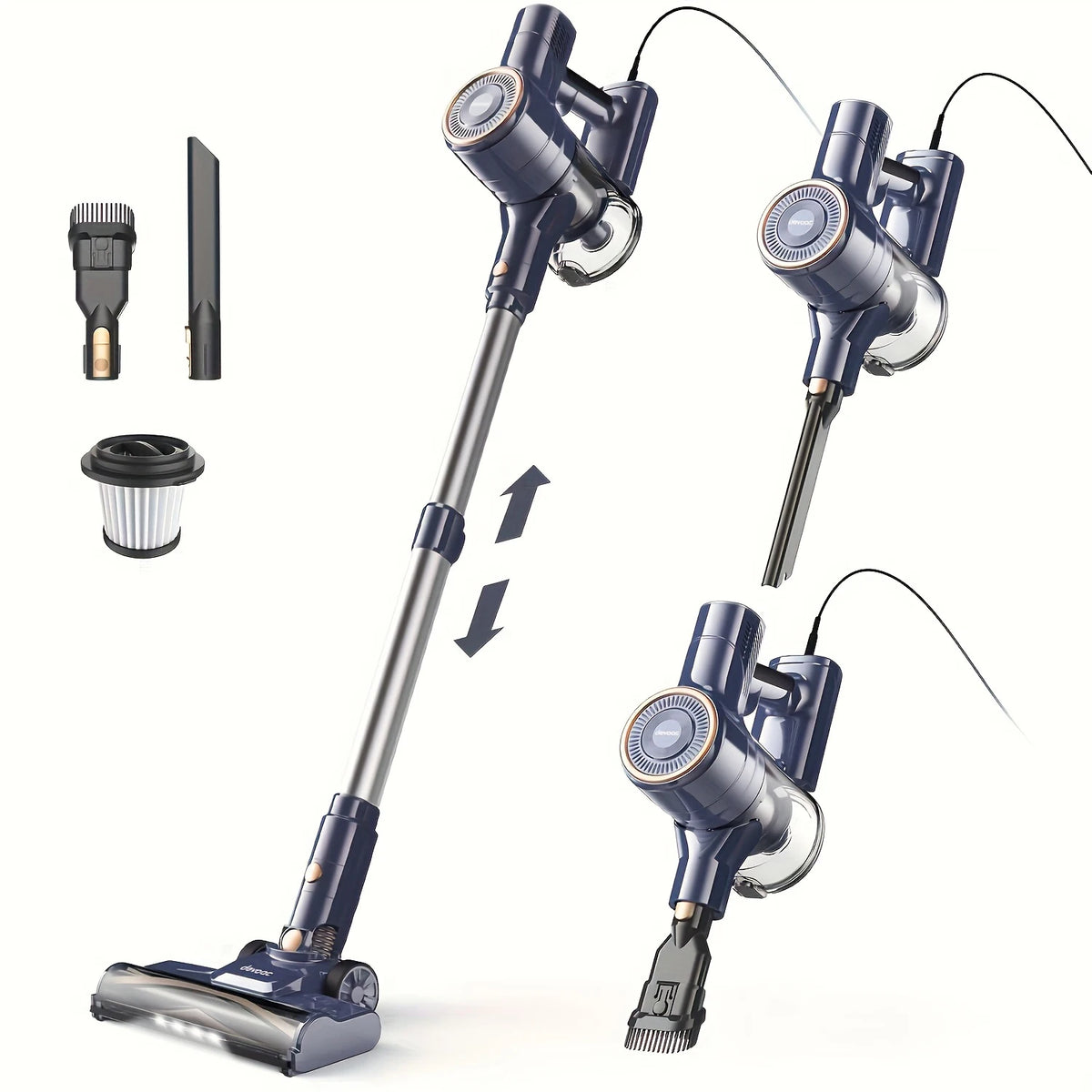 INSE I8 Corded Vacuum Cleaner Free-Stand Stick Vacuum 25KPa 600W Powerful 6 In1 Lightweight Handheld Cleaner for Carpet