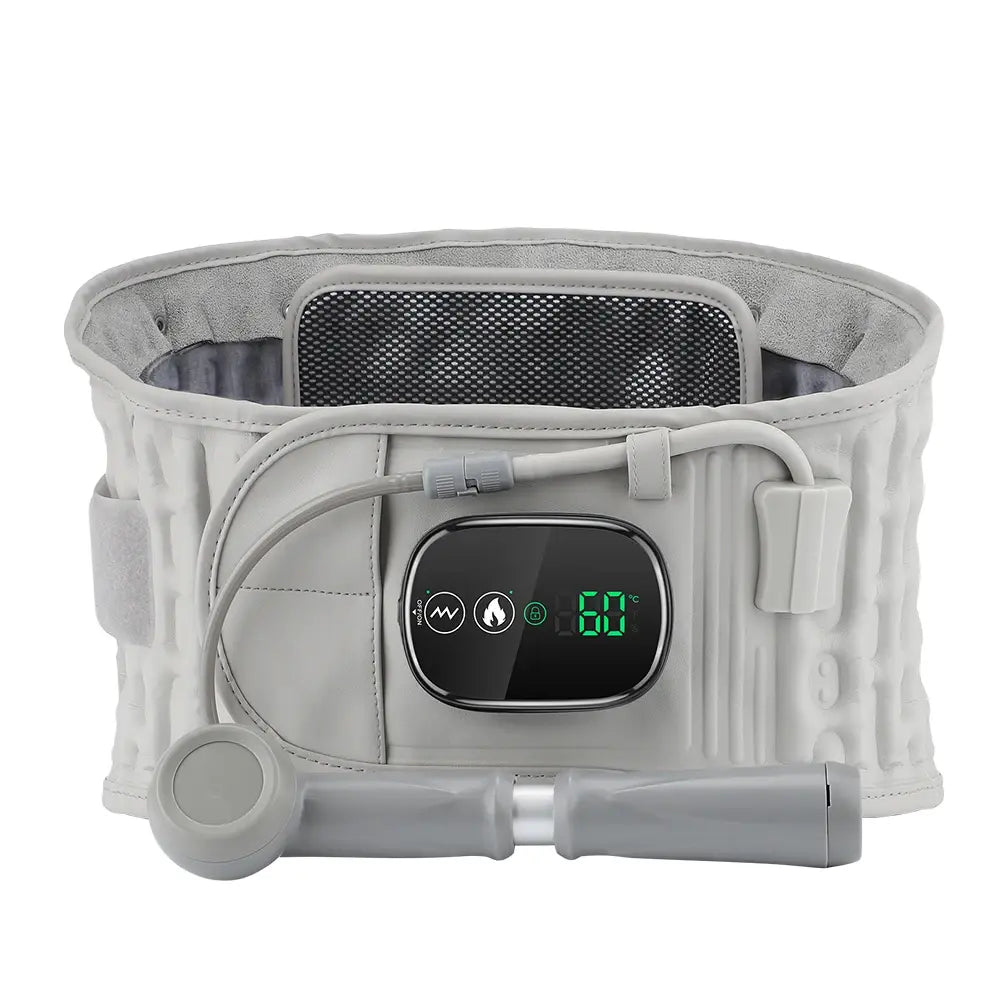 Inflatable Decompression Belt with Rechargeable Battery Inflatable Lumbar Traction Device Heating Waist Massage Back Pain Relief - Nexvibe