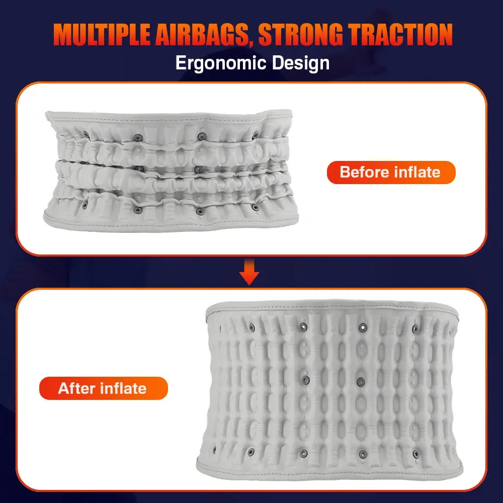 Inflatable Decompression Belt with Rechargeable Battery Inflatable Lumbar Traction Device Heating Waist Massage Back Pain Relief - Nexvibe