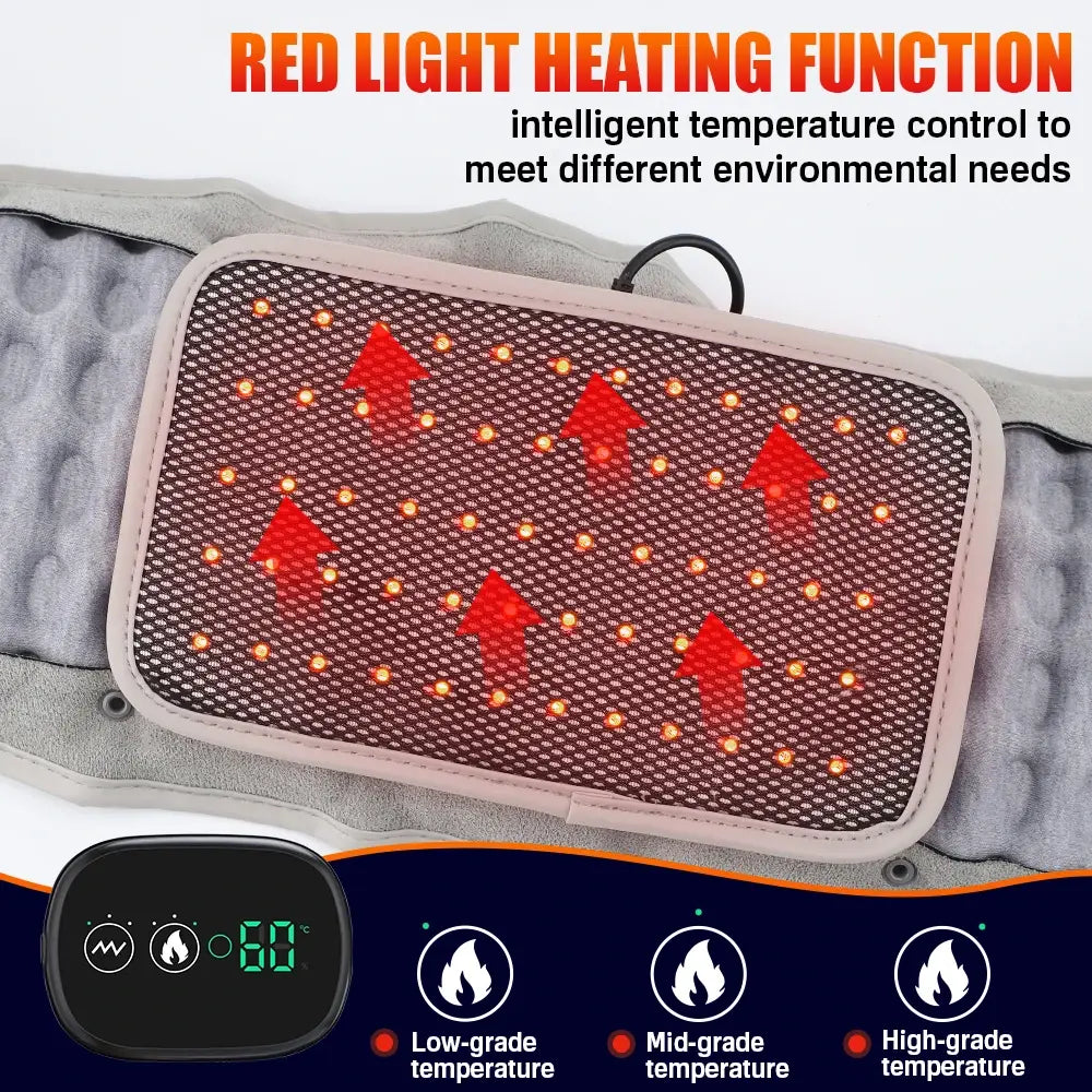Inflatable Decompression Belt with Rechargeable Battery Inflatable Lumbar Traction Device Heating Waist Massage Back Pain Relief - Nexvibe