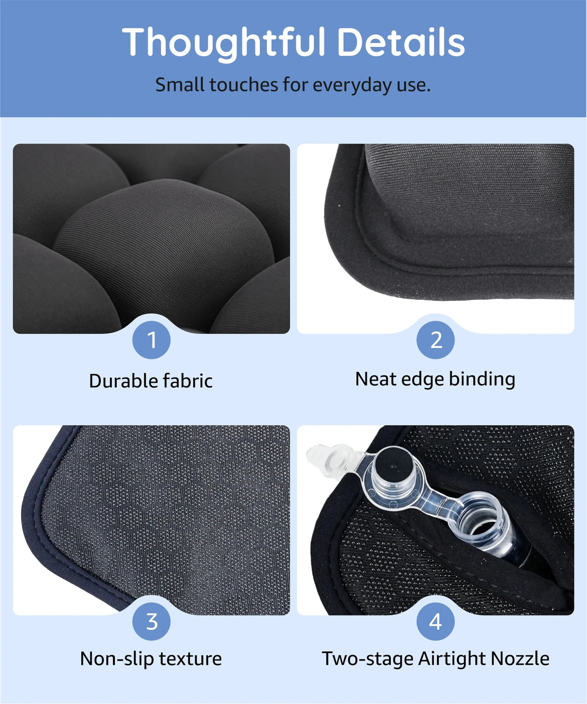 Inflatable Seat Cushion 3D Air Seat Cushion Inflatable Chair Pad for Office Chair Wheelchair