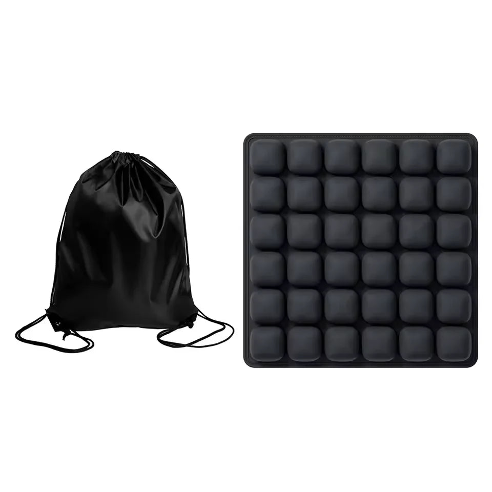 Inflatable Seat Cushion 3D Air Seat Cushion Inflatable Chair Pad for Office Chair Wheelchair - 49 black / 44x44cm
