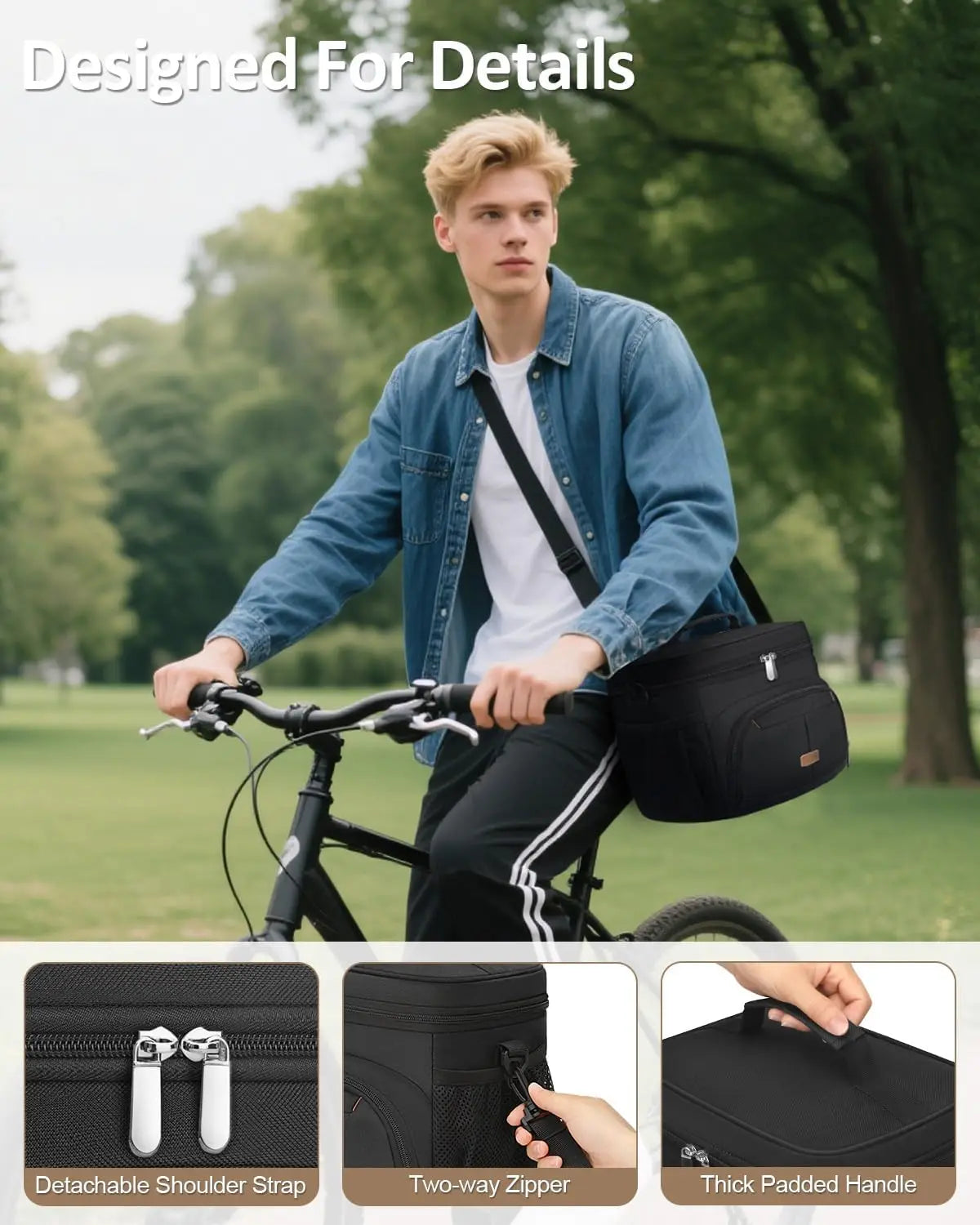Insulated Lunch Bag Leakproof Cooler Tote with Removable Strap 12L for Work School Picnic Travel - United States