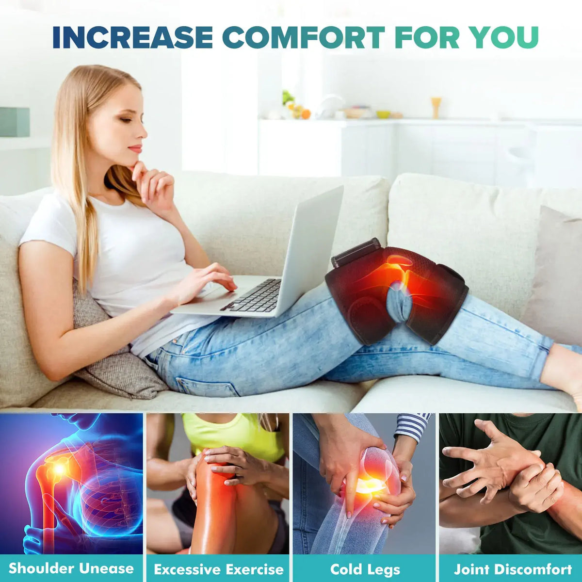 Intelligent Electric Heating Knee Protection Massage Warm Compress Joint Protection Neck Shoulder Knee Vibration Device - Nexvibe