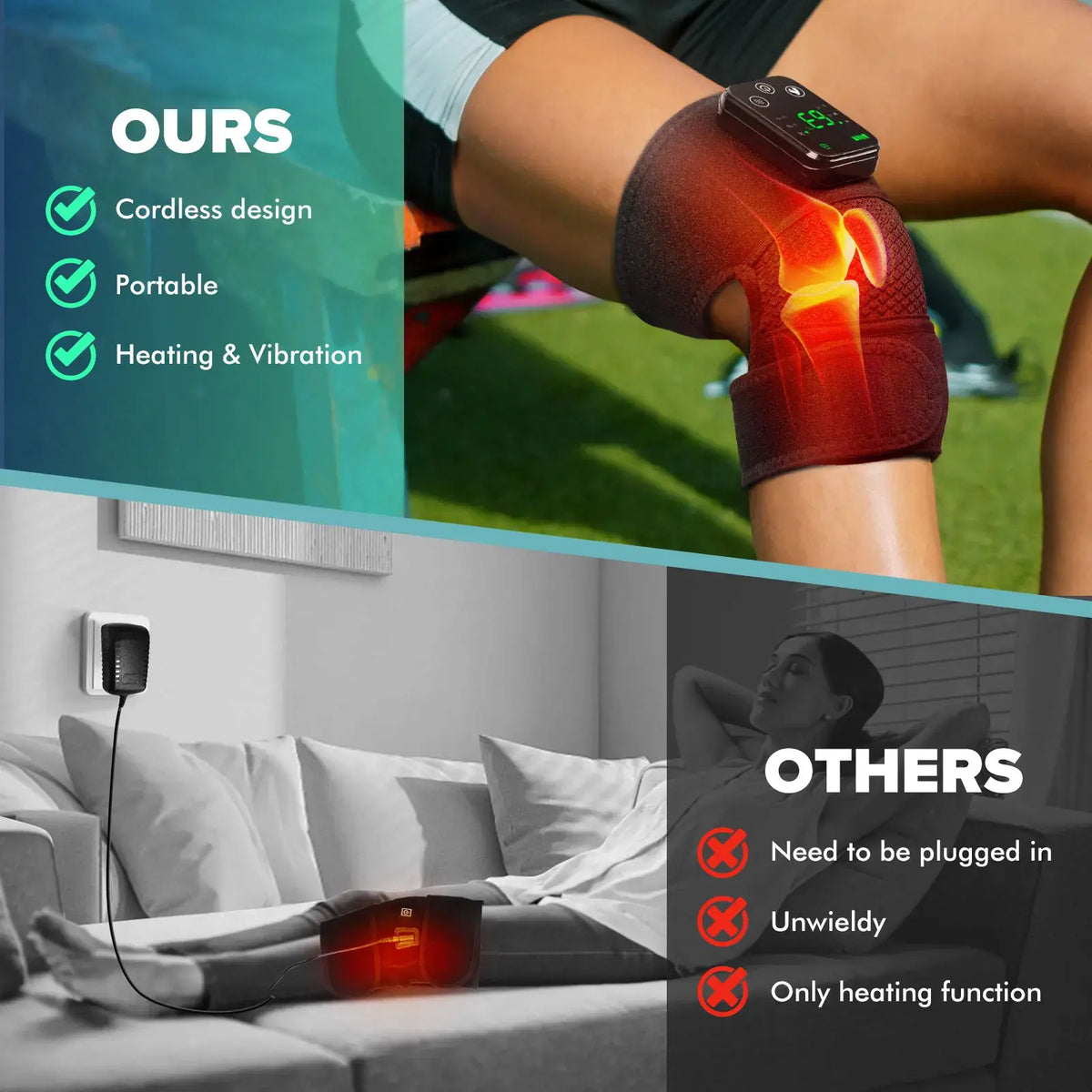 Intelligent Electric Heating Knee Protection Massage Warm Compress Joint Protection Neck Shoulder Knee Vibration Device - Nexvibe