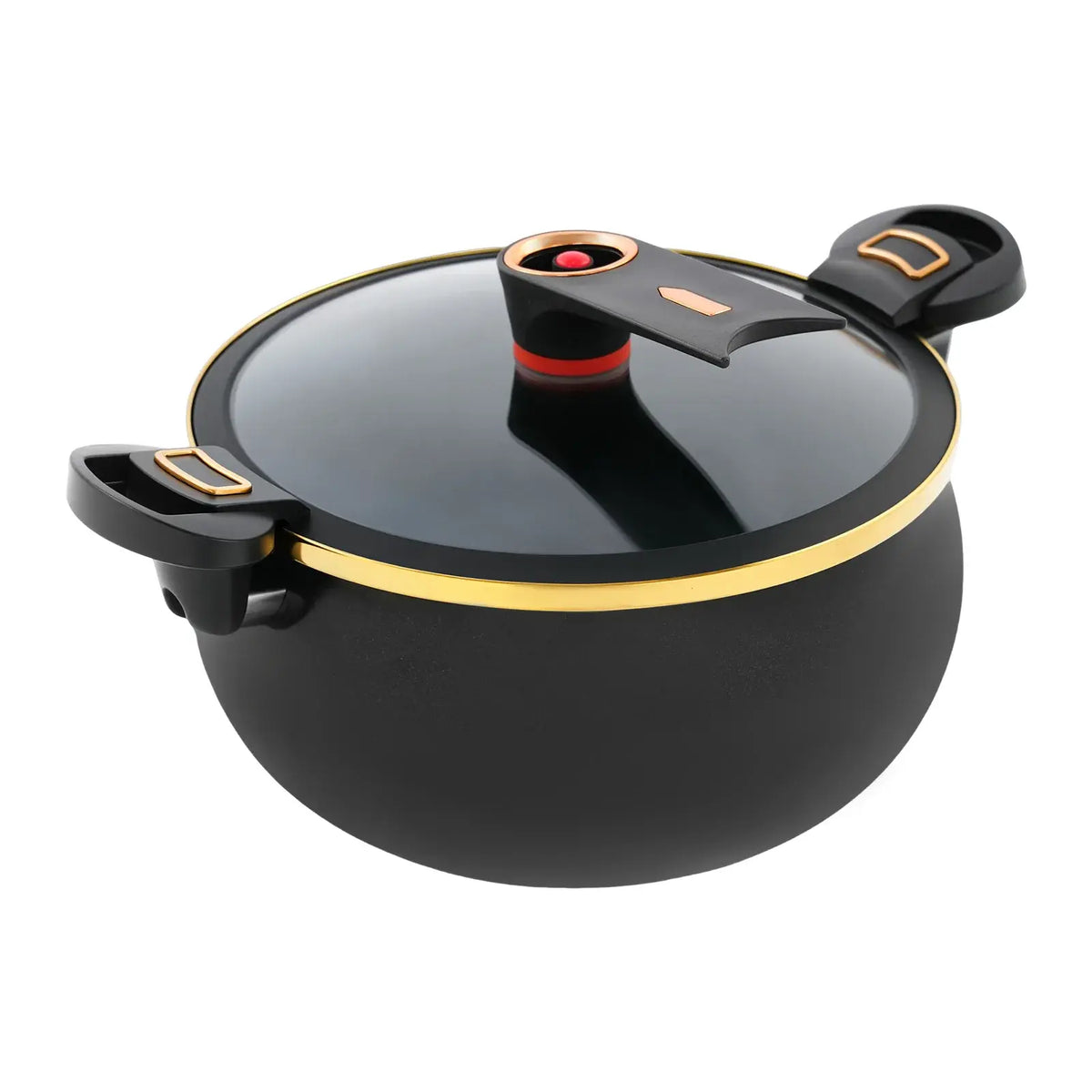 Iron Micro Pressure Cooker, 8.45Qt Capacity Non-Stick Pot with Safe Auto Pressure Release Valve for Induction Gas Electric Stove - Nexvibe