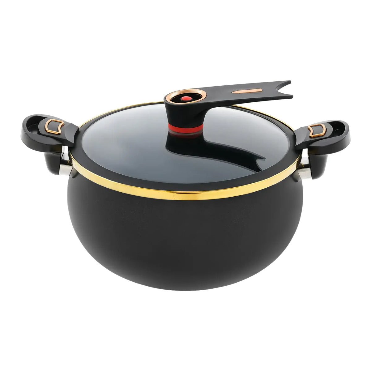 Iron Micro Pressure Cooker, 8.45Qt Capacity Non-Stick Pot with Safe Auto Pressure Release Valve for Induction Gas Electric Stove - Nexvibe