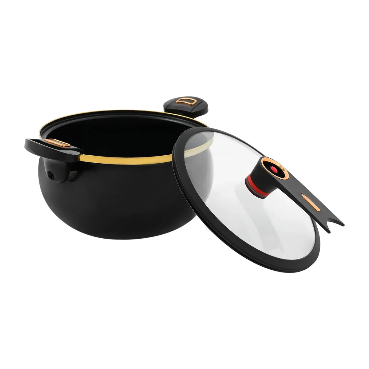 Iron Micro Pressure Cooker, 8.45Qt Capacity Non-Stick Pot with Safe Auto Pressure Release Valve for Induction Gas Electric Stove - Nexvibe