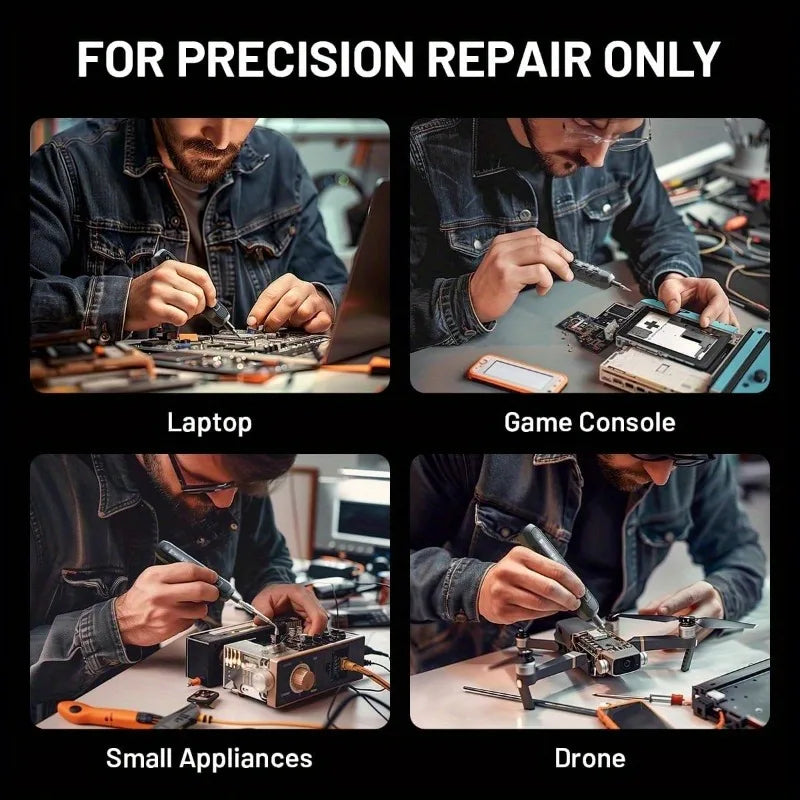 JAKEMY 180In1 Black Precision Cordless Electric Screwdriver Set,Magnetic Bits Multifunction Repair Kit