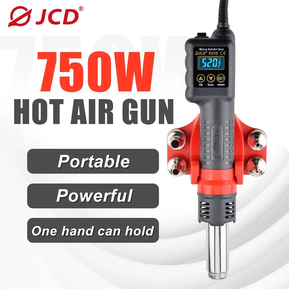 JCD 750W Micro Heat Gun Rework Soldering Air Station LCD Digital Hair Dryer 220V 110V For BGA SMD Hot Air Soldering
