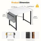 JHK 31IN to 55IN Computer Office Desk Writing Study Office Gaming Table with Storage Bag Metal Frame Wood Tabletop Easy