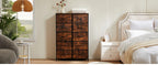 JHK Bedside Table For Bedroom With 10 Fabric Drawers Wardrobe Steel Frame Closet For Storage Cabinet Living Room