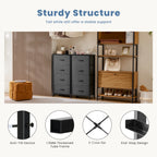 JHK Dresser For Bedroom With 4 Fabric Drawers Nightstand Wardrobe Steel Frame Closet For Clothes Storage Cabinet