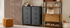JHK Dresser For Bedroom With 4 Fabric Drawers Nightstand Wardrobe Steel Frame Closet For Clothes Storage Cabinet