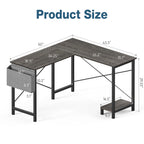JHK Gaming Corner 50 Inch Office Writing PC Wooden Table with CPU Storage Shelf & Side Bag for Home Office Bedroom