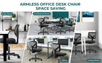 JHK Mesh with Lumbar Support Armless Office Chair Low Back with Wheels Adjustable Height 360° Rolling Swivel Computer
