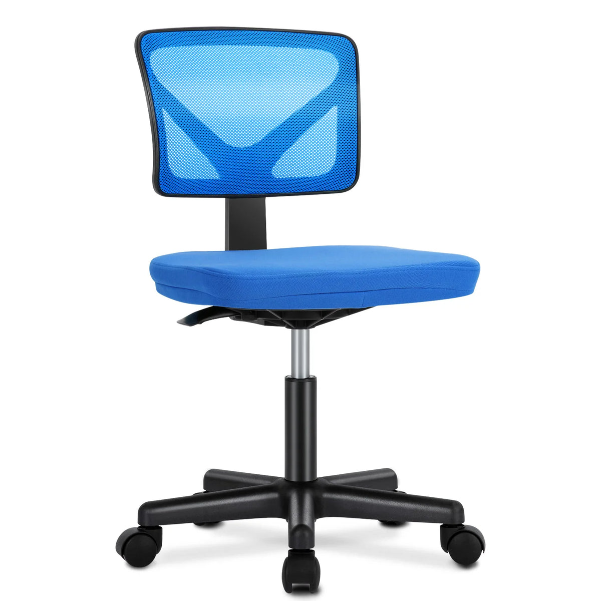 JHK Mesh with Lumbar Support Armless Office Chair Low Back with Wheels Adjustable Height 360° Rolling Swivel Computer