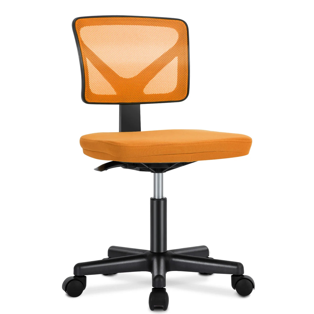 JHK Mesh with Lumbar Support Armless Office Chair Low Back with Wheels Adjustable Height 360° Rolling Swivel Computer