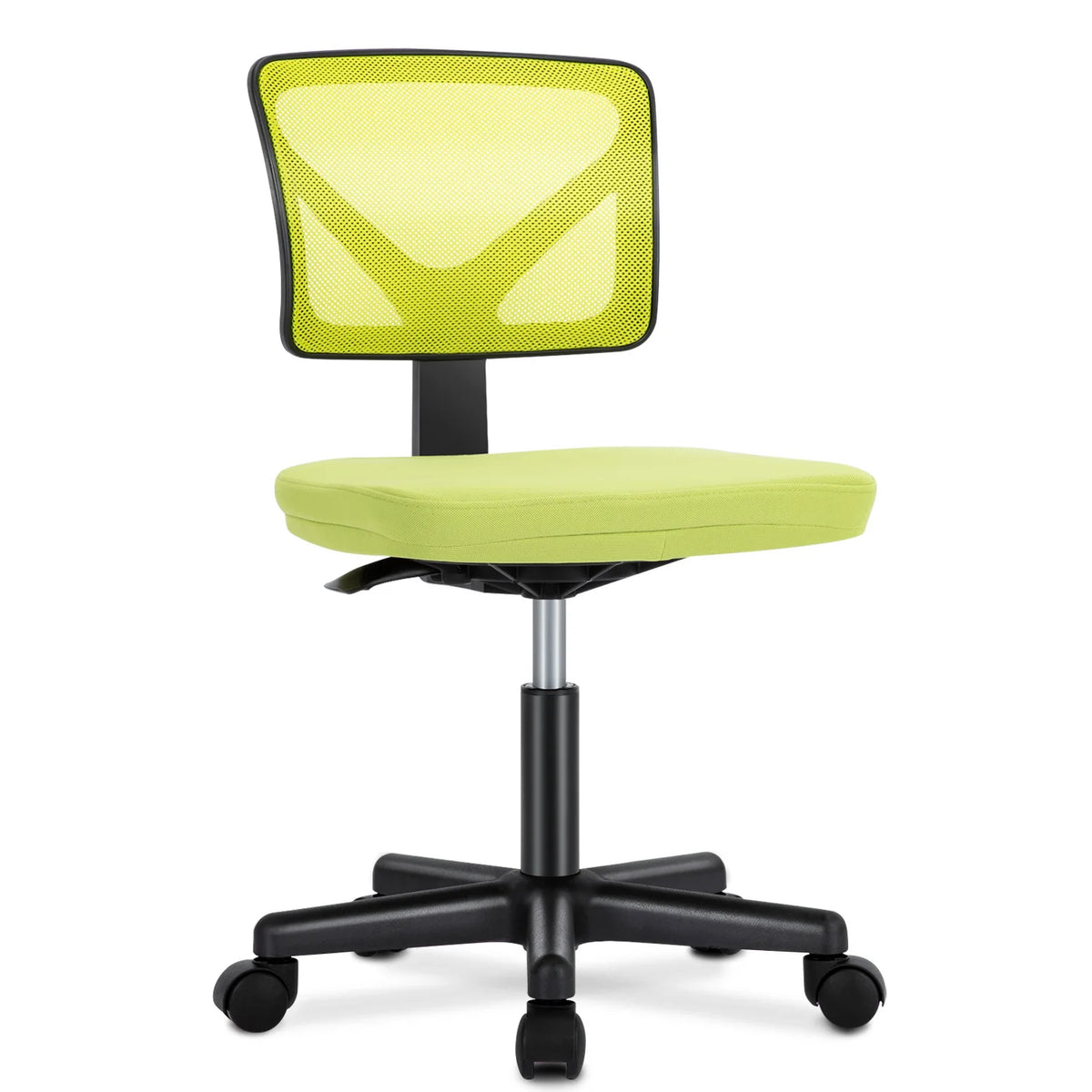JHK Mesh with Lumbar Support Armless Office Chair Low Back with Wheels Adjustable Height 360° Rolling Swivel Computer