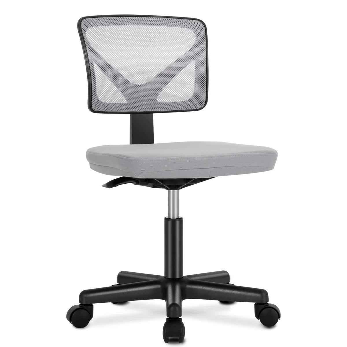 JHK Mesh with Lumbar Support Armless Office Chair Low Back with Wheels Adjustable Height 360° Rolling Swivel Computer