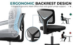 JHK Mesh with Lumbar Support Armless Office Chair Low Back with Wheels Adjustable Height 360° Rolling Swivel Computer