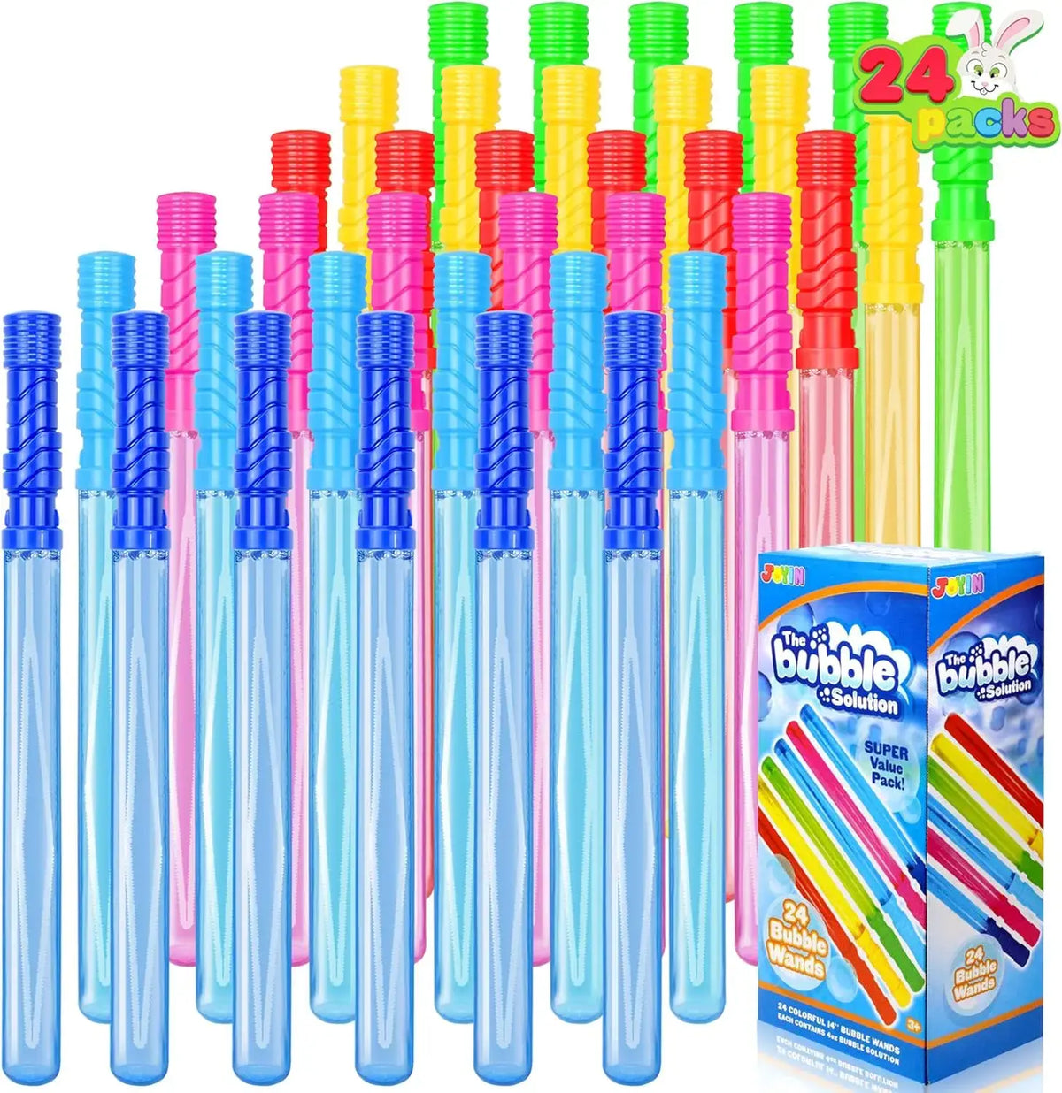 JOYFY 24 Pack 14.6'' Big Bubble Wands Bulk for KidsSummer Toy OutdoorActivity Bubbles Party Favors Supplies - Nexvibe