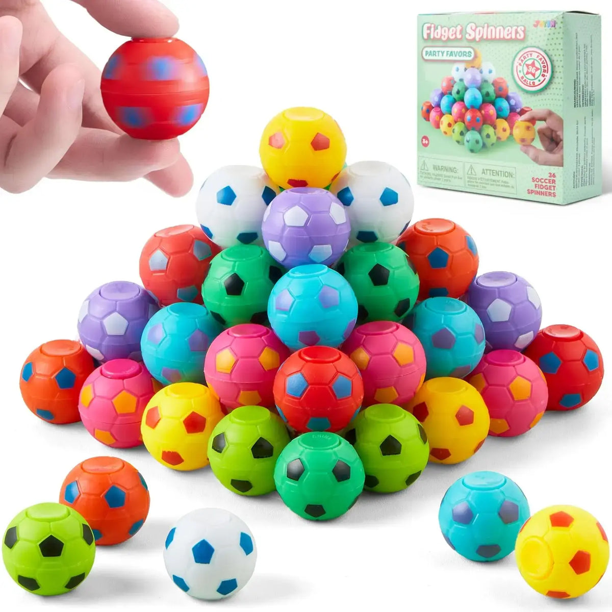 JOYFY 36 Pack Soccer Fidget Spinners Soccer Party Favors Fidget Toys Bulk Goodie Bag Stuffers for Kids Birthday Chirstmas Party - Nexvibe