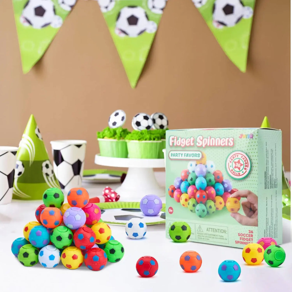 JOYFY 36 Pack Soccer Fidget Spinners Soccer Party Favors Fidget Toys Bulk Goodie Bag Stuffers for Kids Birthday Chirstmas Party - Nexvibe