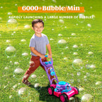 JOYFY Bubble Lawn Mower Bubble Machine Summer Outdoor Toys Pink Bubble Blower for Kids 3-6 Birthday Gifts - Nexvibe