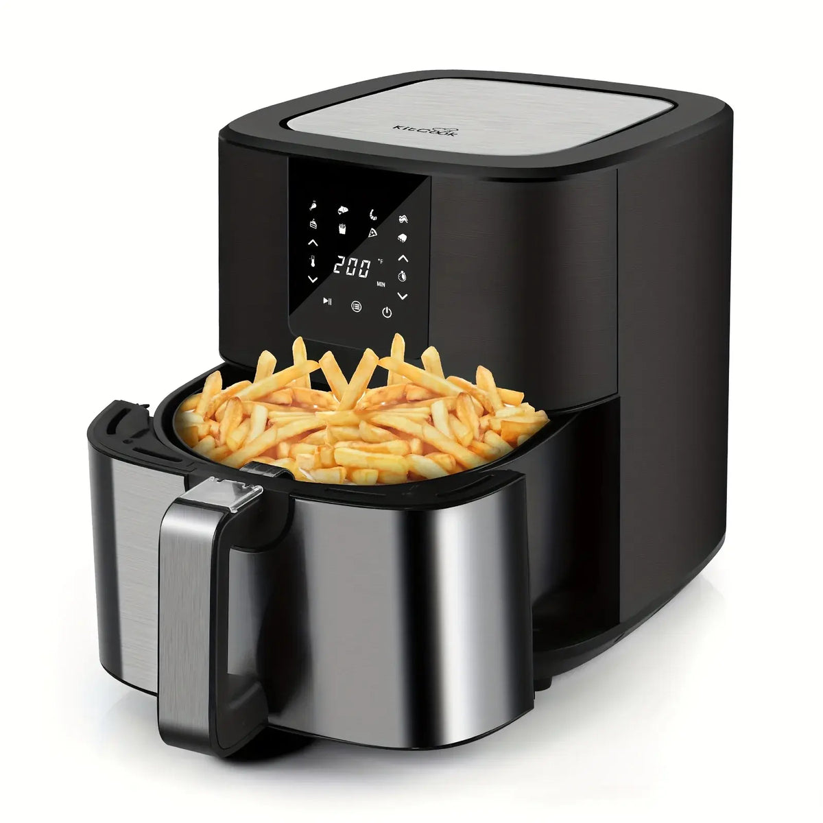 KitCook Large Air Fryer, 1500W 7QT AirFryer Cooker, Adjustable Temperature 100-400°F, 8 Presets Menu, Digital Touch Screen, Nons - Nexvibe