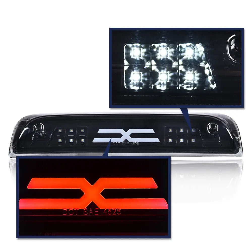 Led Rear Third Brake Light Lamp Fit for 2014-2018 Chevy Silverado Gmc Sierra X Style 3D Led Bar Black Dot-Certified 23509162 - Nexvibe