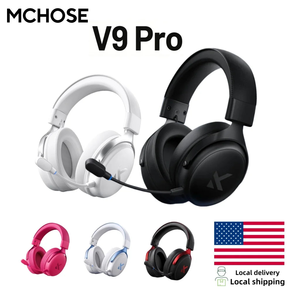 MCHOSE V9 Pro Wireless Gaming Headset 7.1Surround Sound Headphones Noise Canceling Mic Low Latency Lightweight for PS5