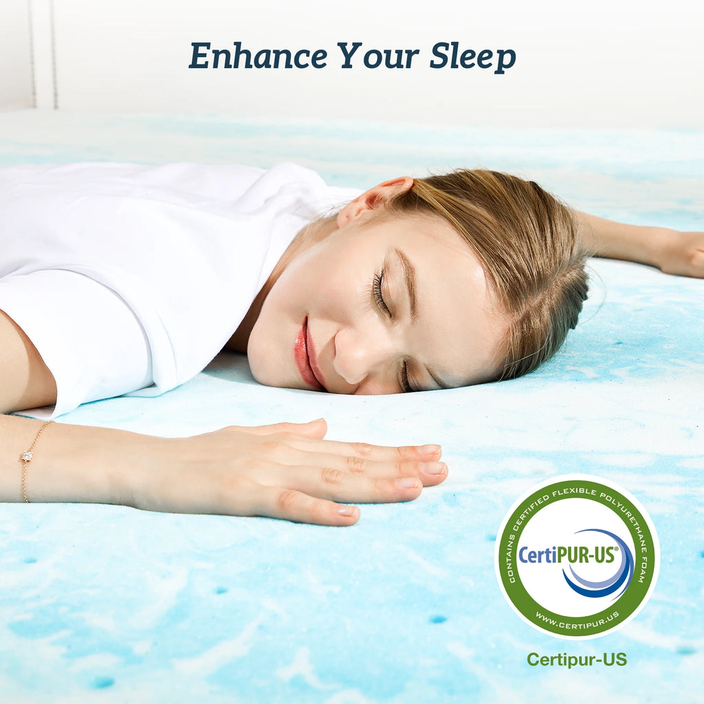 MCQ 2 Inch Soft Bed Mattress Full Size Memory Foam Gel Breathable Cooling Mattress Soft Bed Topper Home Bedroom