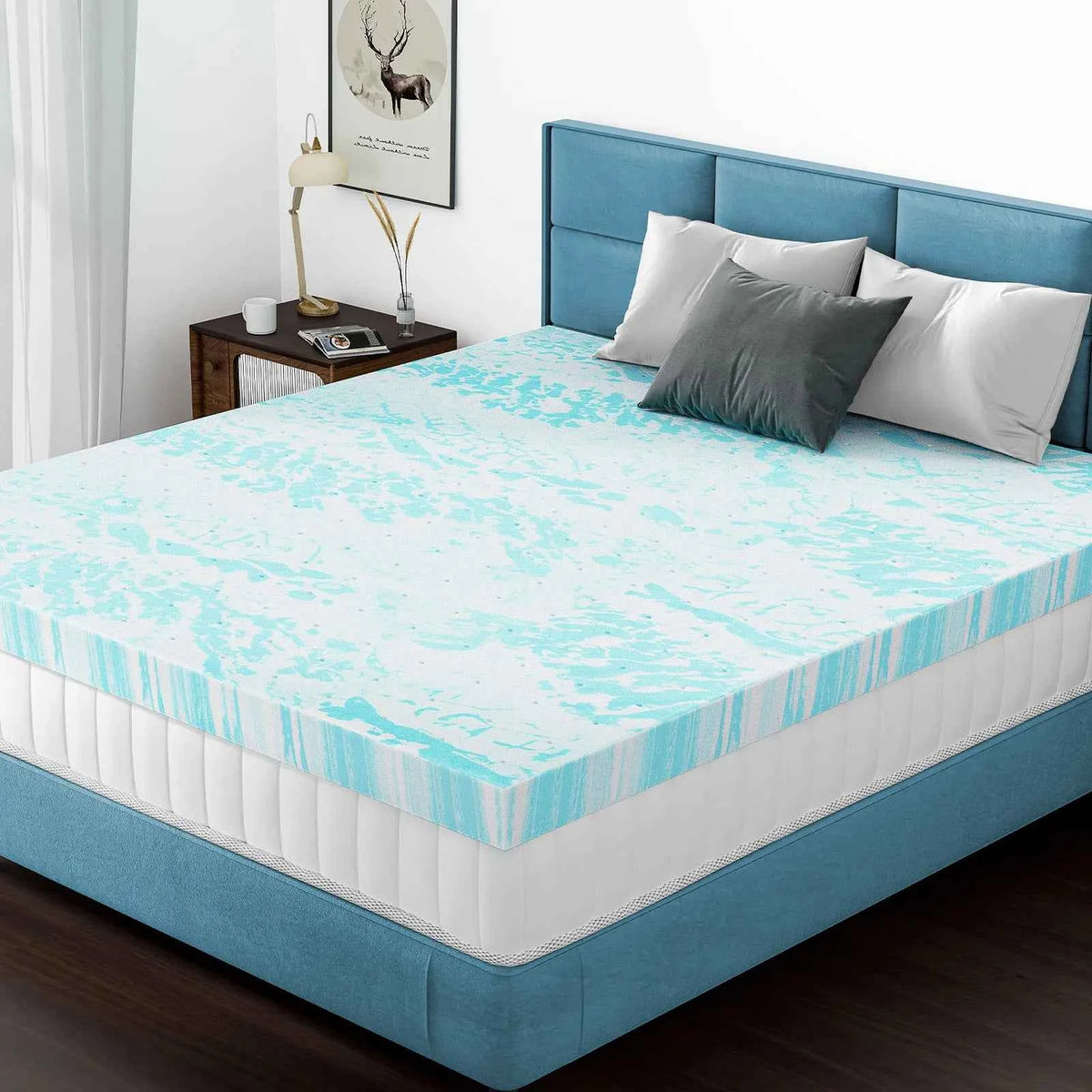 MCQ 2 Inch Soft Bed Mattress Full Size Memory Foam Gel Breathable Cooling Mattress Soft Bed Topper Home Bedroom Furniture