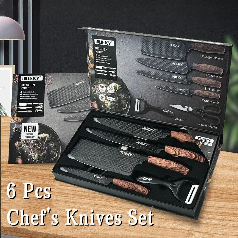 MDHAND Kitchen Knife Set Stainless Steel Knife 6-Piece Kitchen Tool Set Fruit Knife Essential Cooking Tools