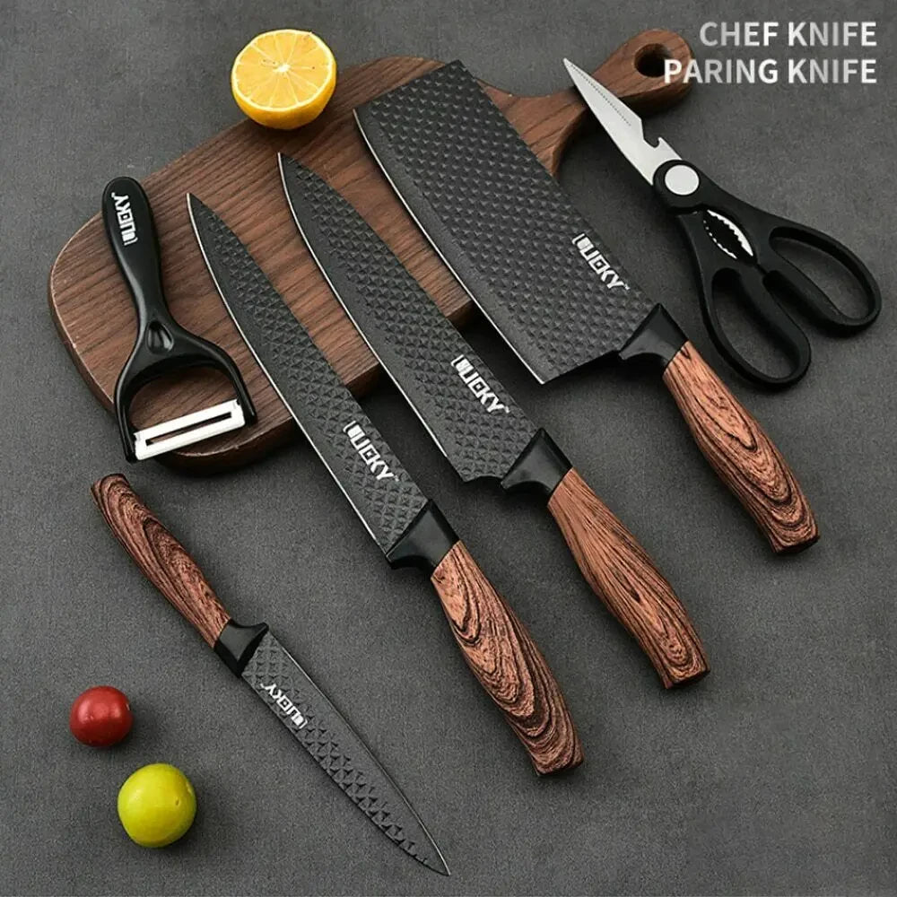 MDHAND Kitchen Knife Set Stainless Steel Knife 6-Piece Kitchen Tool Set Fruit Knife Essential Cooking Tools