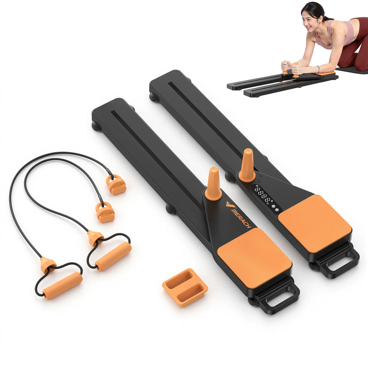 MERACH Pilates Board Multifunctional Abdominal Plate Detachable Ab Trainer with Anti-Slip Design Portable Pilates