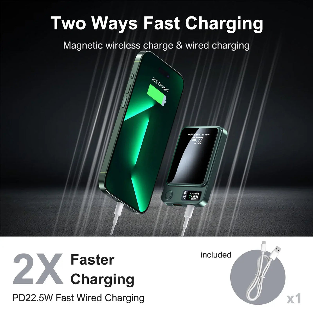 Magnetic Power Bank Wireless 10000Ah Portable 22.5W Fast Charging LED Digital For magsafe For iPhone 17 16 15 Por Max