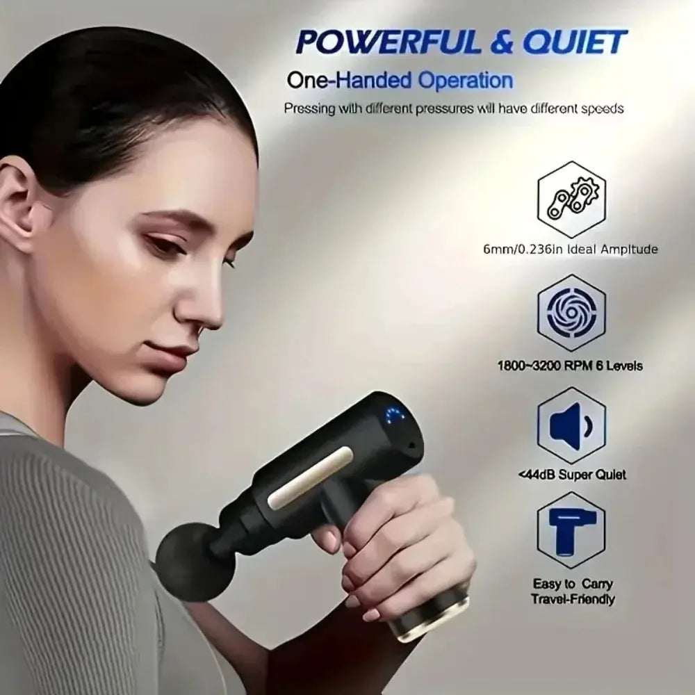 Mini Massage Gun Portable Deep Tissue Fascia Gun Lightweight Adjustable Speed Handheld Muscle Massager for Body Pain Relief - Nexvibe