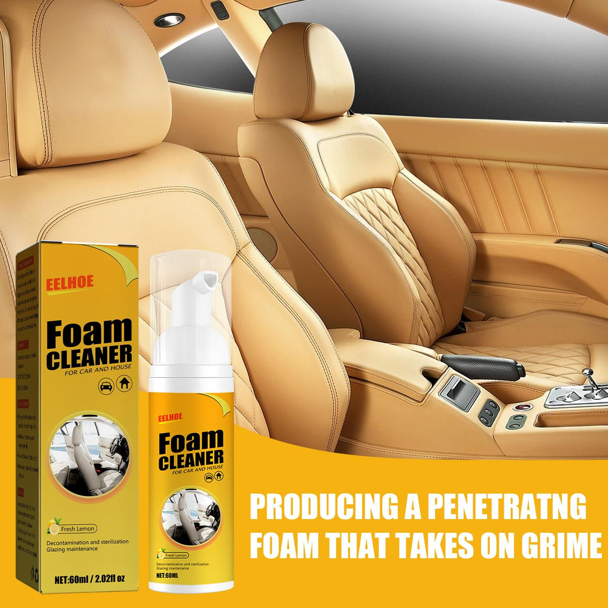 Multi-Purpose Foam Cleaner Leather Seat Foam Head Cleaner Car Interior Decontamination Cleaning - default title