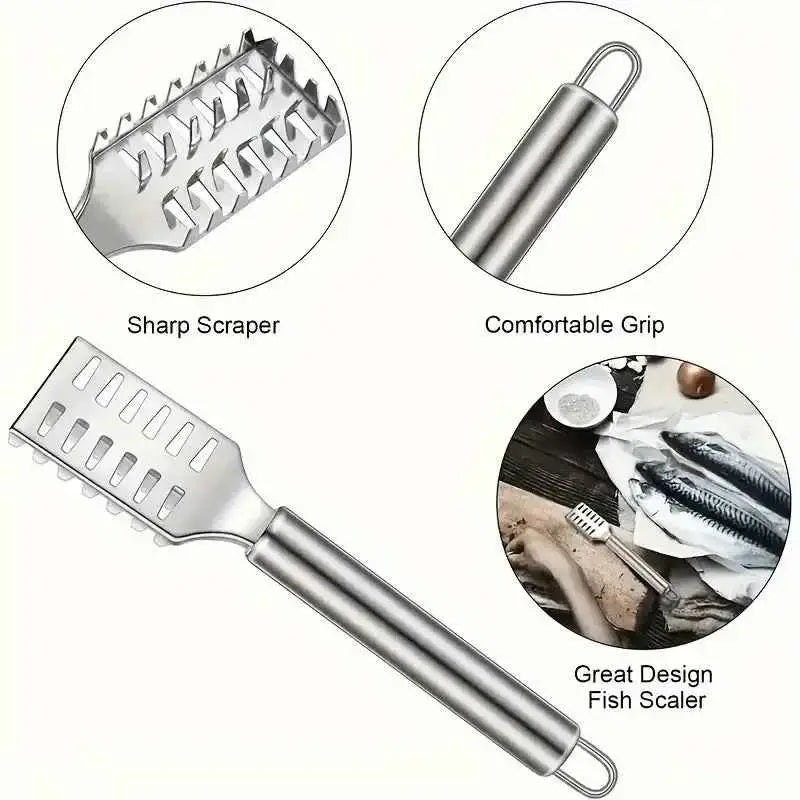 Multi-Purpose Kitchen Scraper, for Fish, Ginger, Veggies. 23cm, Non-Slip Handle, Versatile Tool