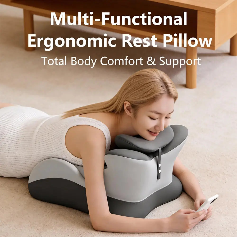 Multifunctional Memory Foam Prone Reading Pillow Relieve Neck Arm Fatigue Removable Headrest Anti-Slip Ideal for Bed Reading Wat - Nexvibe
