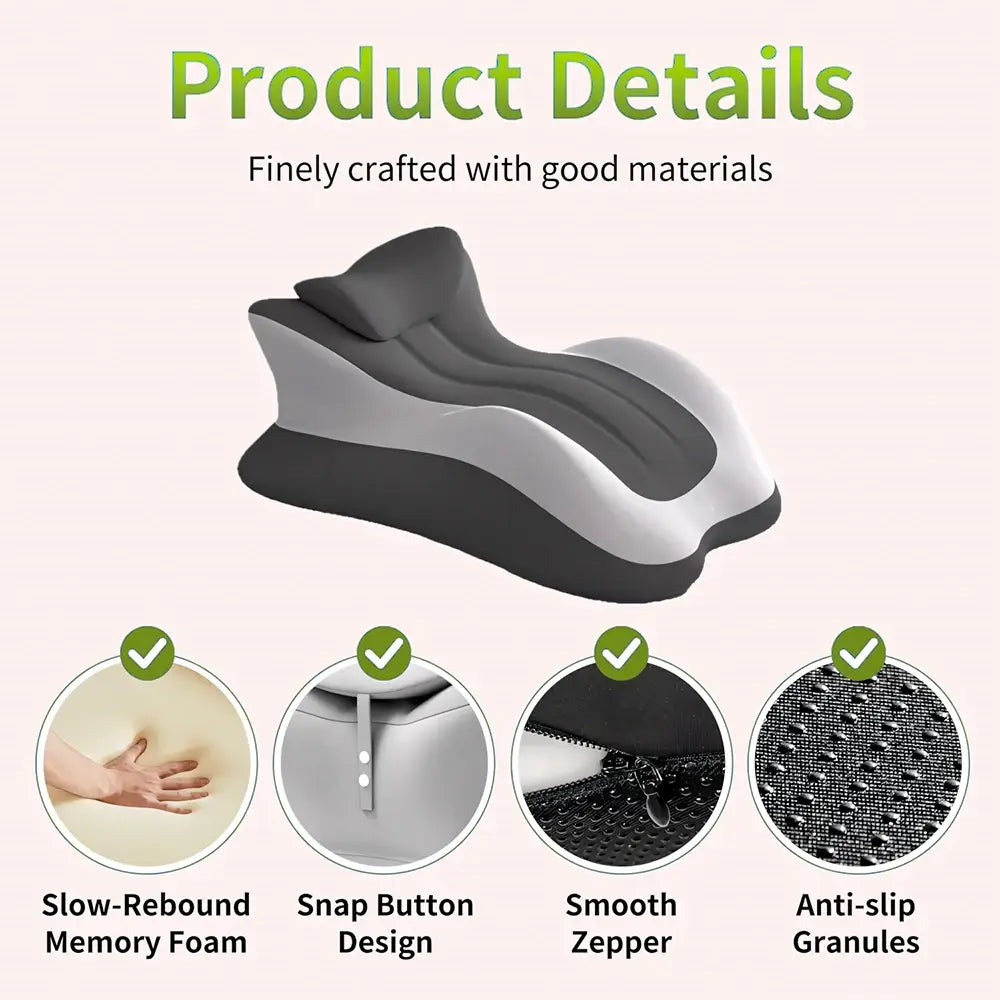 Multifunctional Memory Foam Prone Reading Pillow Relieve Neck Arm Fatigue Removable Headrest Anti-Slip Ideal for Bed Reading Wat - Nexvibe